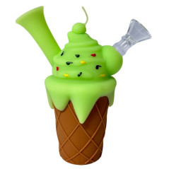 Ice Cream Silikone Bong Grøn 14cm