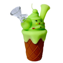 Ice Cream Silikone Bong Grøn 14cm