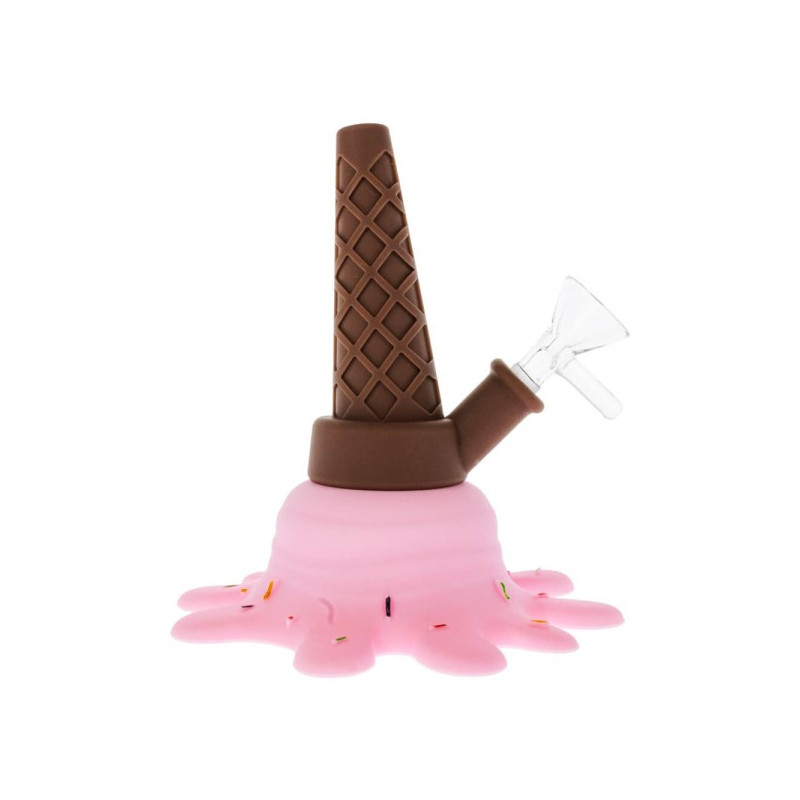 Ice Cream Splat Silikone Bong Pink 13cm