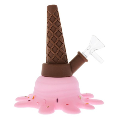 Ice Cream Splat Silikone Bong Pink 13cm